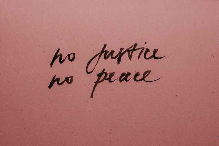 no justice no peace hand lettering
