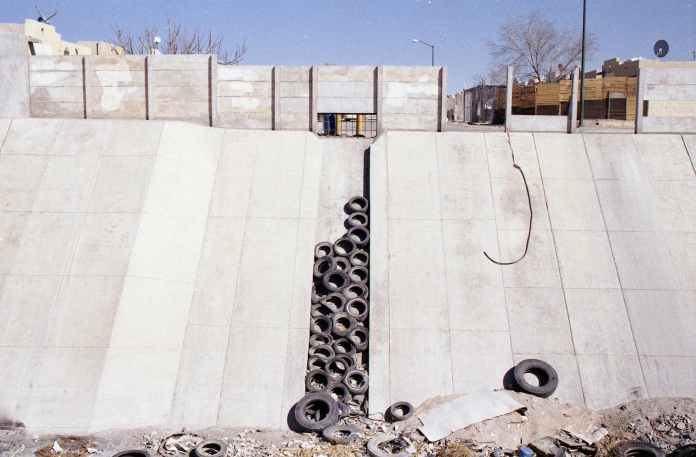 tires lefts near wall