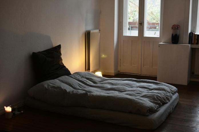 mattress on floor at home